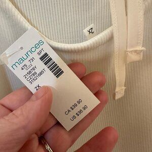 NWT - Maurices White Half-Sleeve Top – Size 2X